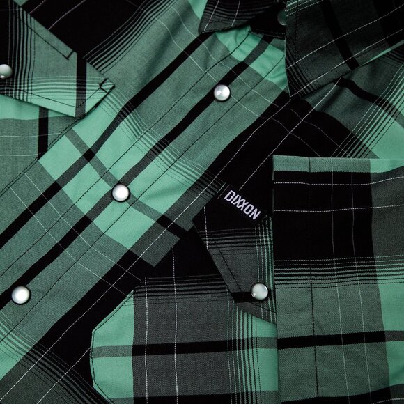 DIXXON Green and Black Plaid Casual Button Down Shirt - Picture 4 of 6